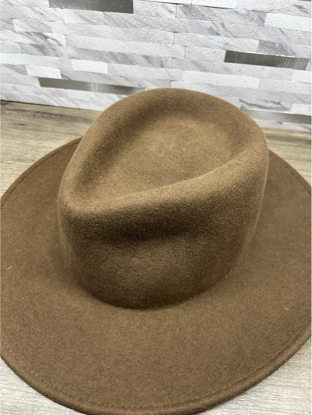 Men's Stetson Mountain Sky Crushable 100% Wool Felt Aussie Hat Brown Size Medium